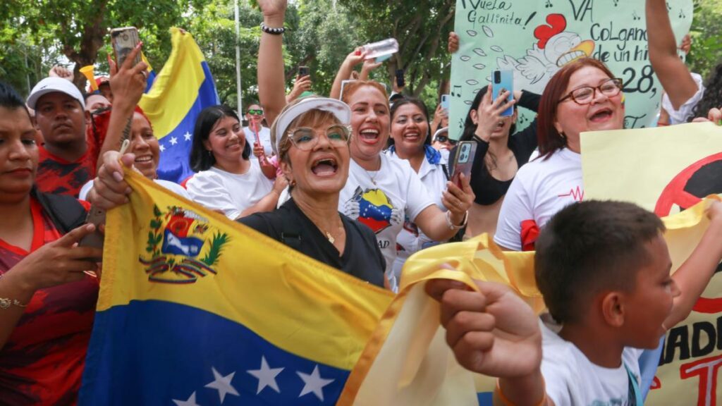 video de venezolanos en plantón por elecciones en Venezuela