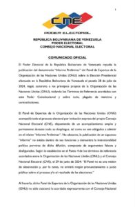 CNE: Informe del Panel de la ONU »está plagado de mentiras y contradicciones» | Diario El Luchador