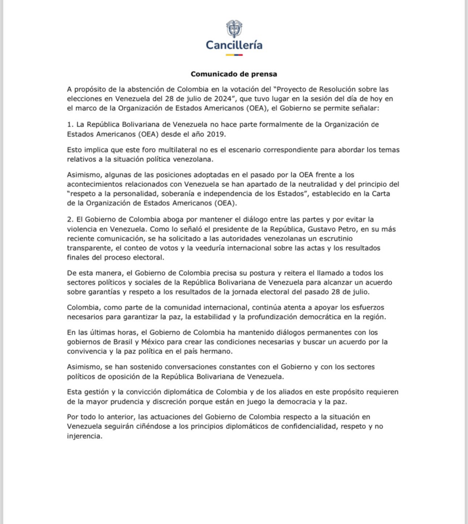Colombia: La OEA no es el escenario para abordar temas relativos a la situación política venezolana | Diario El Luchador