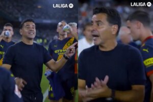 Lección táctica de Míchel en la pausa de hidratación: "Y no os hundáis antes de tiempo. La primera jugada del partido vais y os hundís los dos, tío"