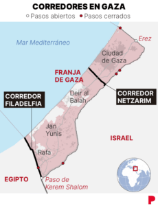 Los corredores Netzarim y Filadelfia, principales escollos para un alto el fuego entre Israel y Hamás