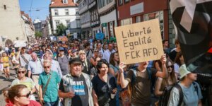 Manifestaciones contra la extrema derecha en el cierre de campaña de Turingia y Sajonia