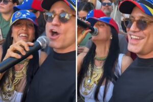 Mayré Martínez y Edgar Ramírez cantaron juntos ‘Soy mi destino’ durante la protesta contra los resultados electorales en Venezuela (+Videos)