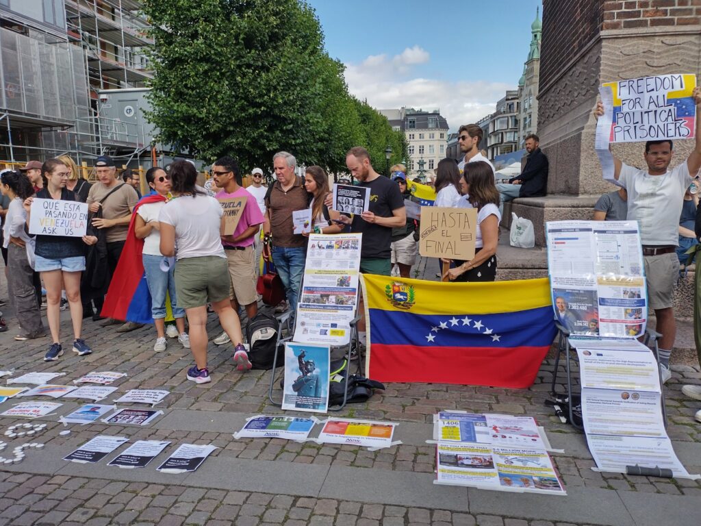 Medio centenar de personas se manifiesta en Copenhague por "la verdad" en Venezuela - AlbertoNews
