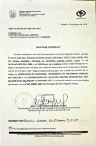 Ministerio Público citó a Edmundo González para declarar el próximo lunes 26-Ago | Diario El Luchador