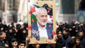 Realizan la procesión fúnebre del mártir Haniya en Teherán, Irán