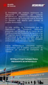 Terminal La Bandera se encuentra operativo este #1Ago