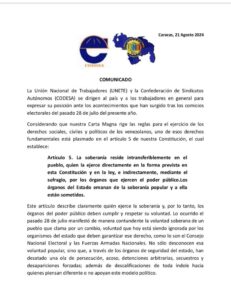 Unete y Codesa exigen cese de despidos poselectorales en instituciones públicas «por pensar diferente»