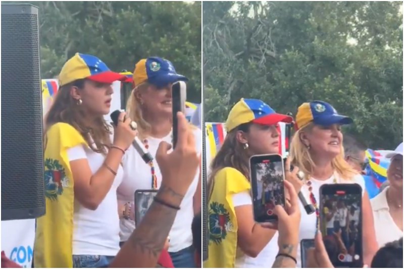 hija de Mónica Spear participó en protesta de venezolanos en Miami (+Video)