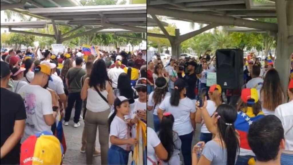 video de venezolanos protestando en la Plaza de la Paz