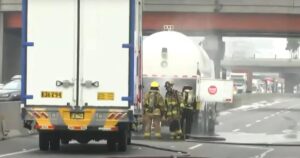 Cierran la Panamericana Sur por fuga de gas en camión cisterna: congestión vehicular en San Borja
