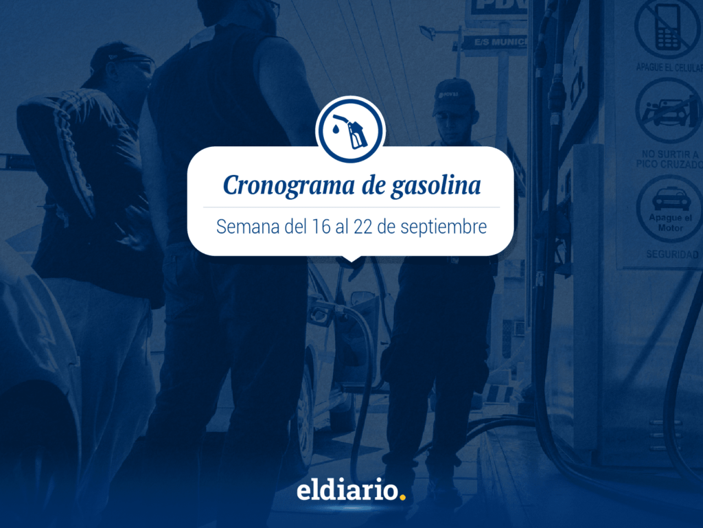 Cronograma de distribución de gasolina del 16 al 22 de septiembre