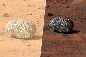 Perseverance ha tropezado con algo en un cráter de Marte. La NASA investiga una pieza de 20 cm diferente a todo lo visto antes