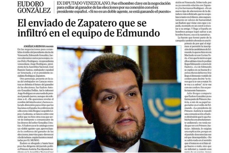 Primero Justicia anunció la "autoexclusión" de Eudoro González por haber participado en el exilio forzado de Edmundo González