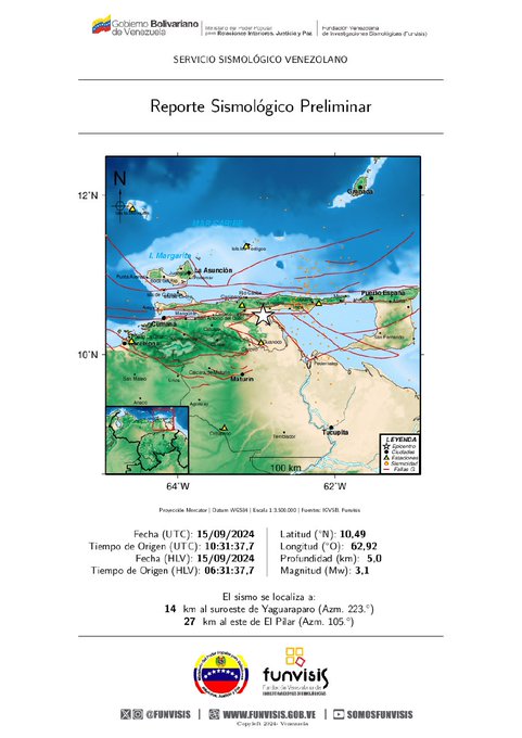Reportan sismo en Sucre