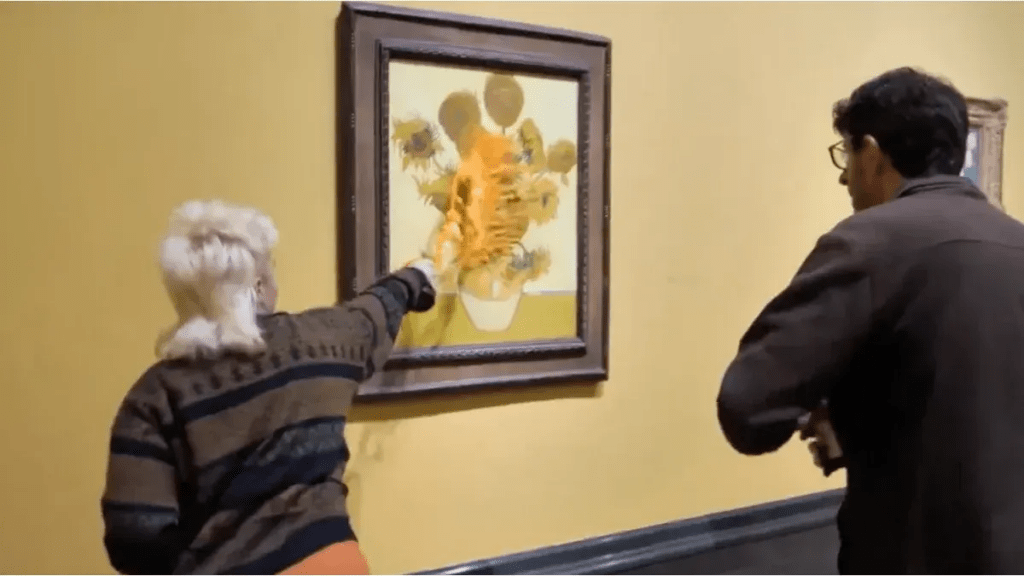 Volvieron a arrojar sopa a Los girasoles de Van Gogh en Londres
