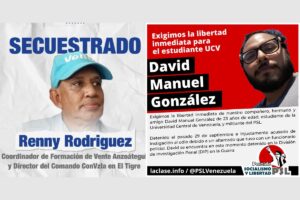 Activistas opositores Renny Rodríguez y David González son acusados de “instigación al odio”