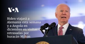 Biden viajará a Alemania esta semana y a Angola en diciembre en visitas retrasadas por huracán Milton
