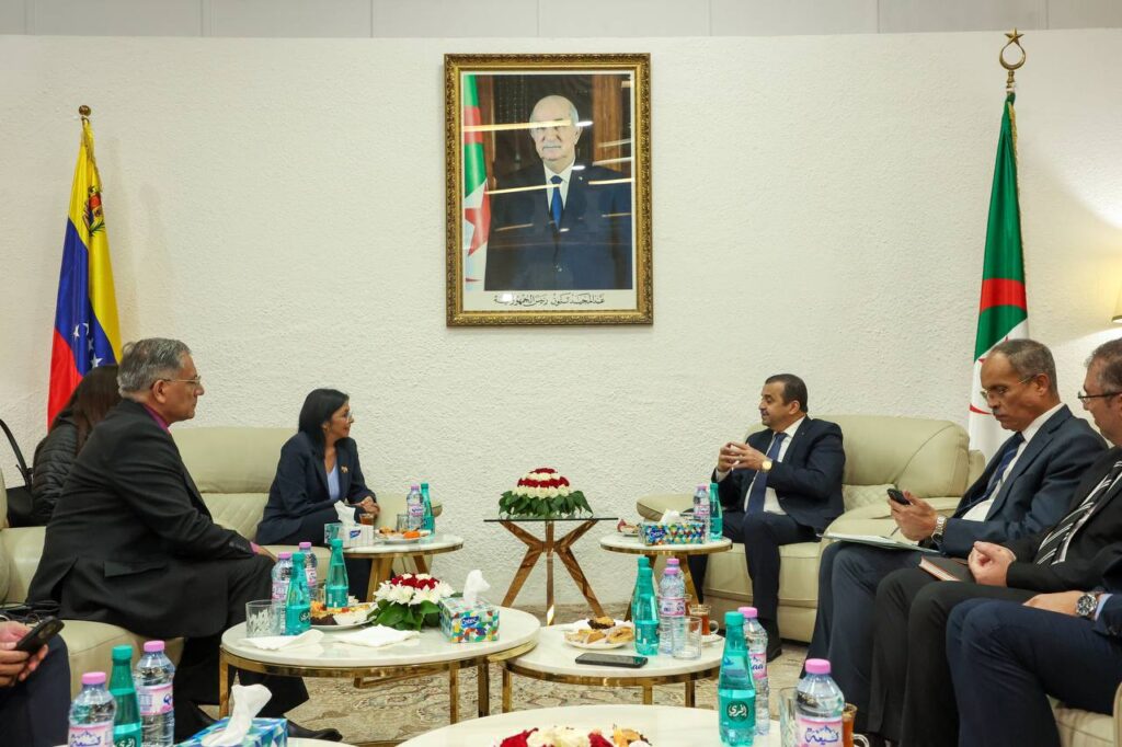 Delcy Rodríguez llegó a Argelia por agenda bilateral energética