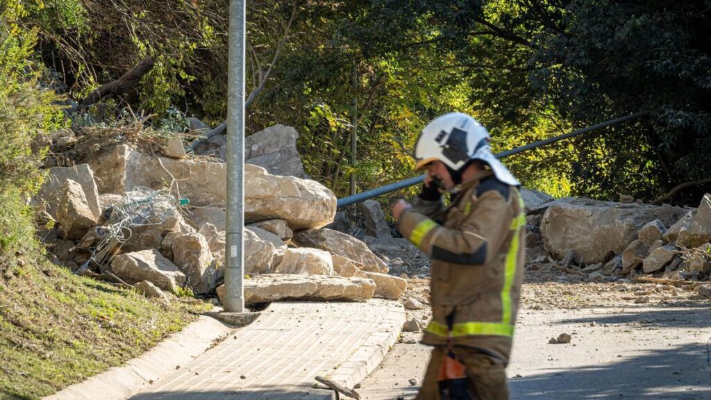 Desprendimiento de rocas en Manresa