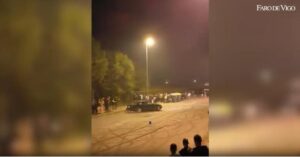 Disuelta una concentración ilegal de vehículos en Porriño con carreras, trompos y un coche fúnebre