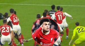 Luis Díaz puso asistencia y puso a celebrar a Liverpool contra Arsenal