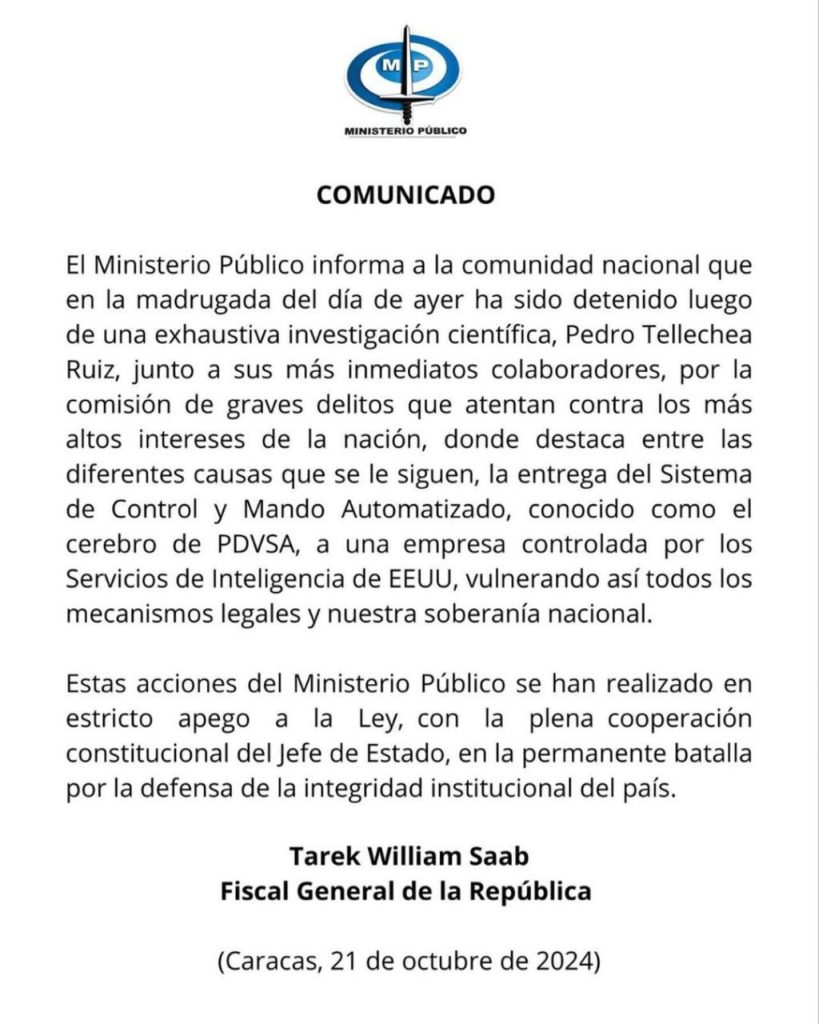 MP confirma la detención de exministro Pedro Tellechea | Diario El Luchador