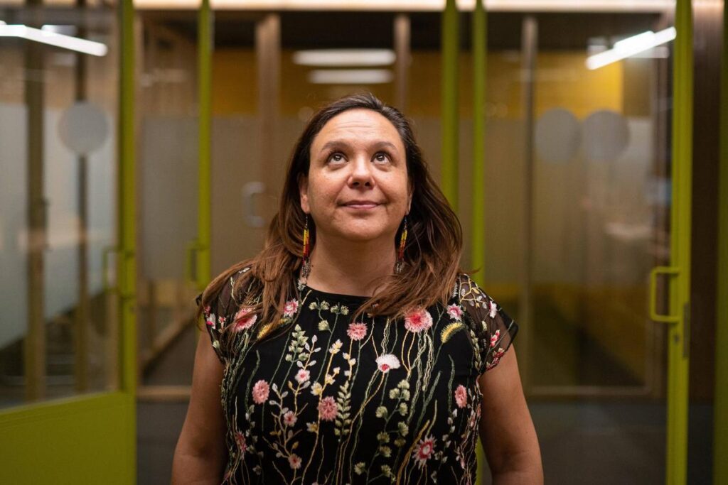 Marcela Turati, en un momento de la entrevista.