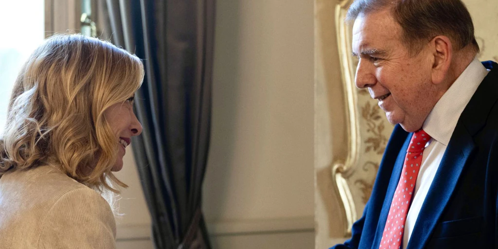 Meloni recibe a Edmundo González en Roma y respalda la «transición democrática» en Venezuela