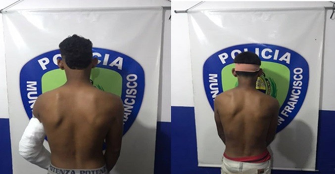 Polisur detiene dos sujetos en una riña, por agredir a un ciudadano