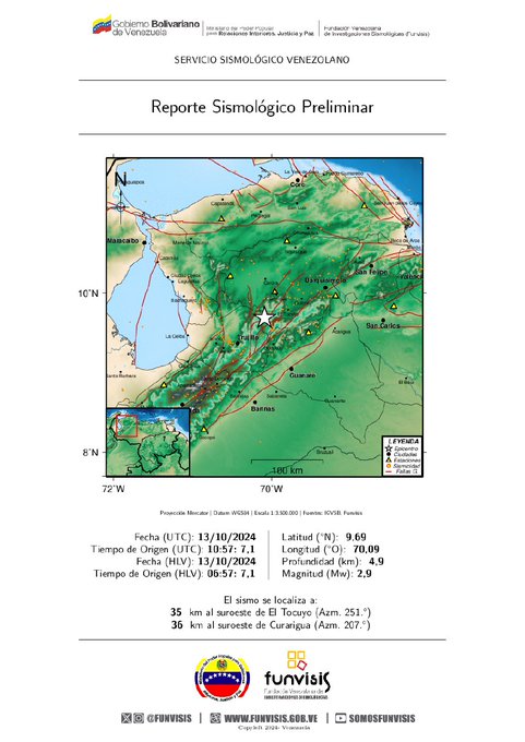 Reportan sismo en Lara