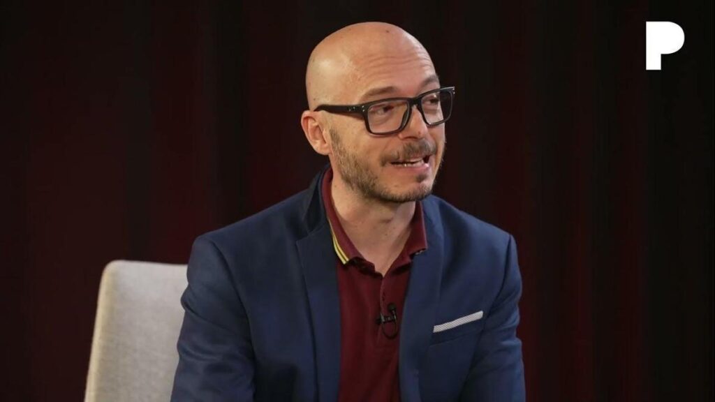 Sergi Barrera en la grabación de Mas Barcelona