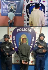 Tres sujetos detenidos por diferentes delitos en Aragua