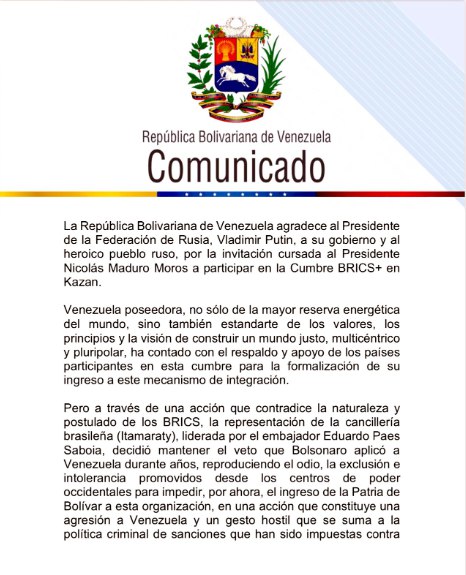 Venezuela rechaza veto de la cancillería brasileña en los Brics | Diario El Luchador