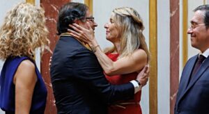 Yolanda Díaz cierra su viaje a Colombia con Gustavo Petro y Francia Márquez