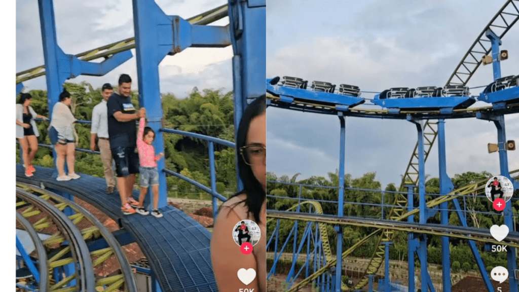 grupo de personas tuvo que bajar caminando por los rieles de una montaña rusa del Parque del Café por presunto apagón