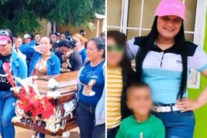 salió a proteger a sus hijos (+Video)