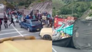 Autoridades buscan a quienes saquearon un camión que se volcó en La Línea
