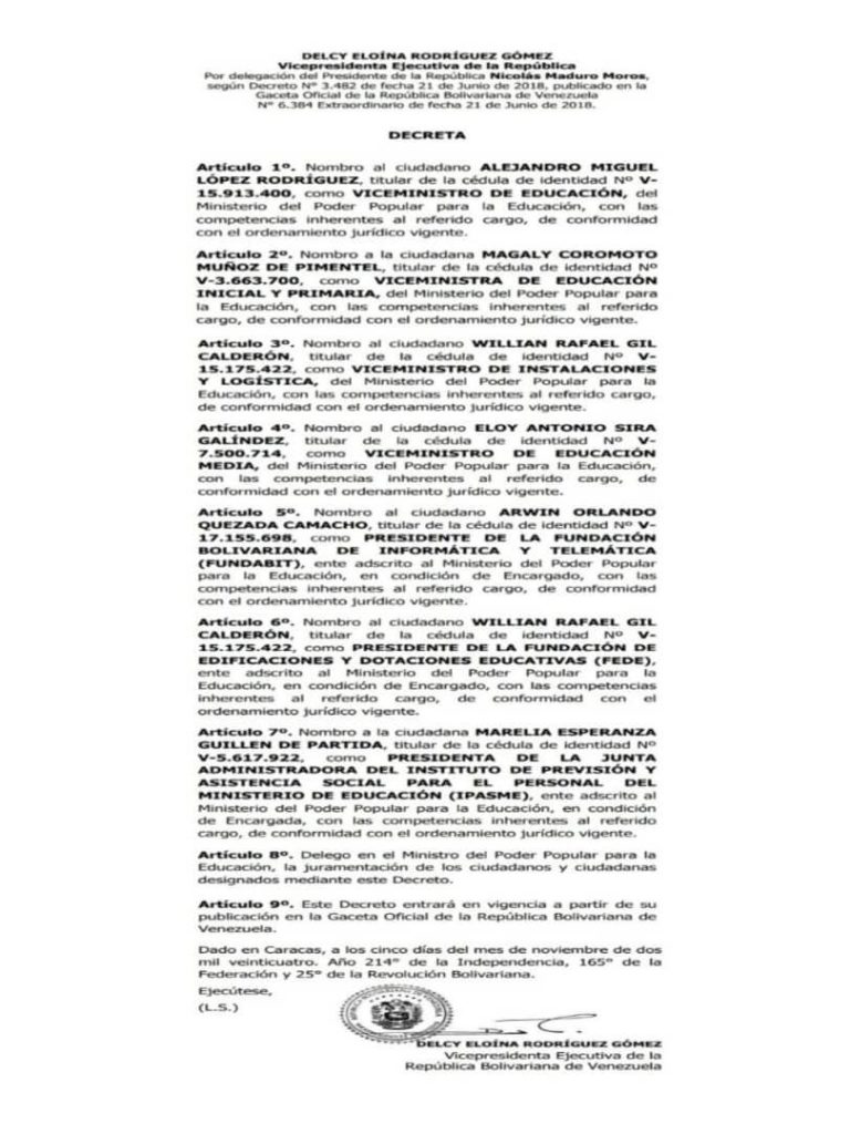 Designados cuatro nuevos viceministros para el Ministerio de Educación | Diario El Luchador
