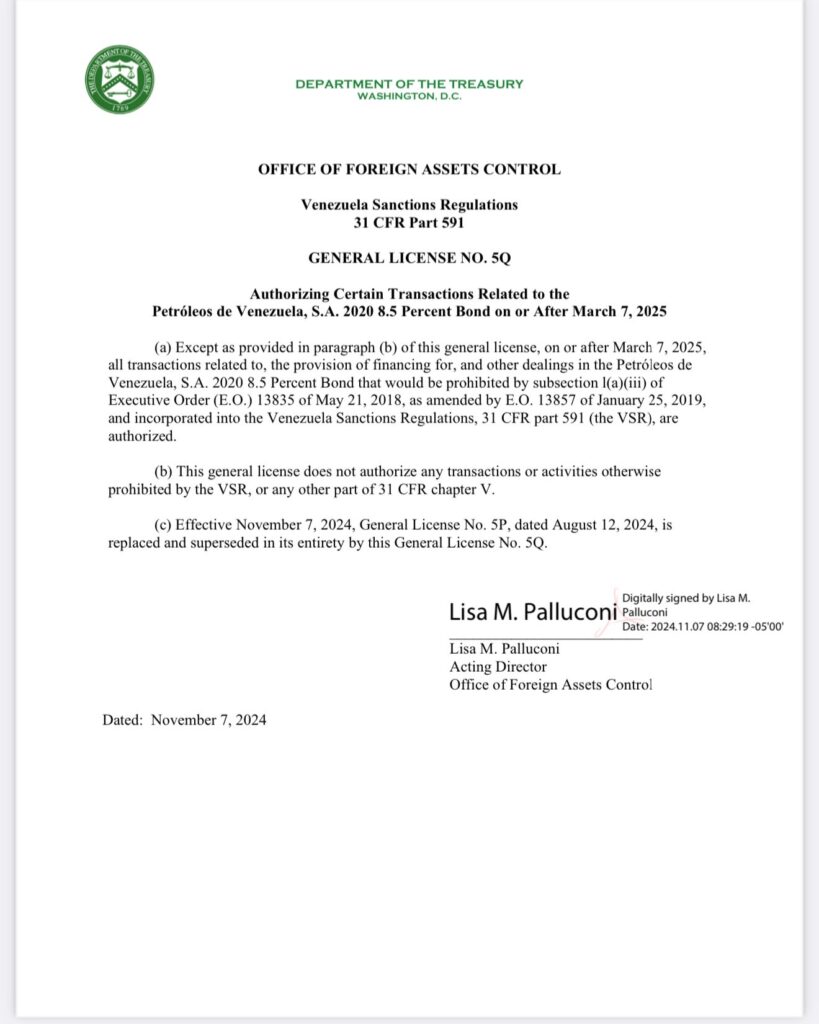 EE.UU. renovó licencia de operaciones a Pdvsa hasta mayo de 2025 | Diario El Luchador