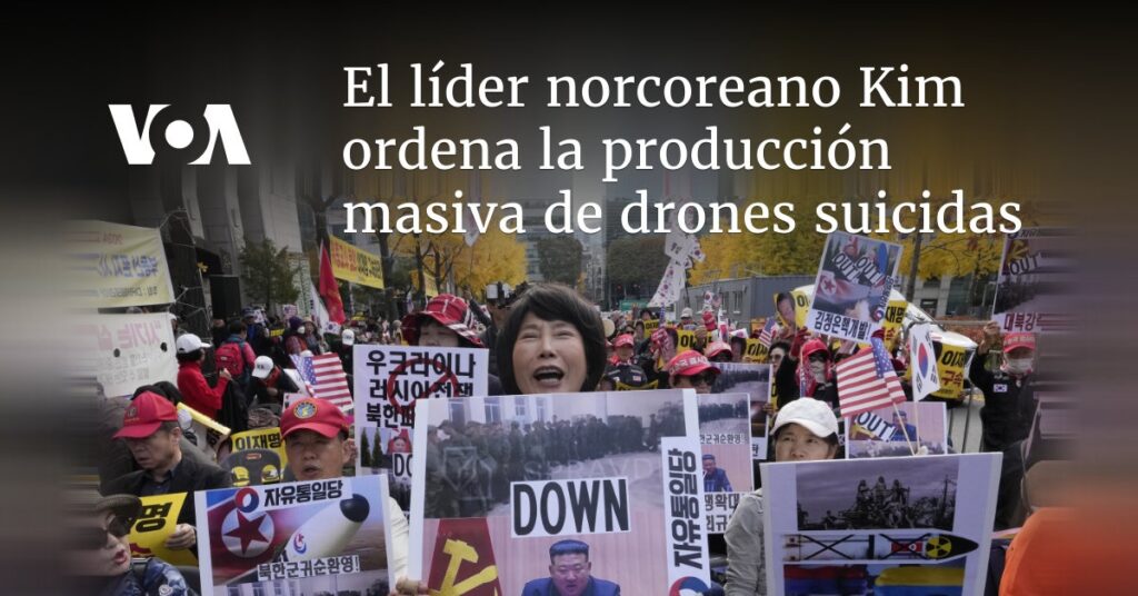El líder norcoreano Kim ordena la producción masiva de drones suicidas