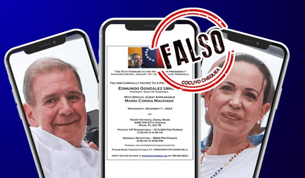 Es falso que María Corina Machado y Edmundo González liderarán evento en Miami