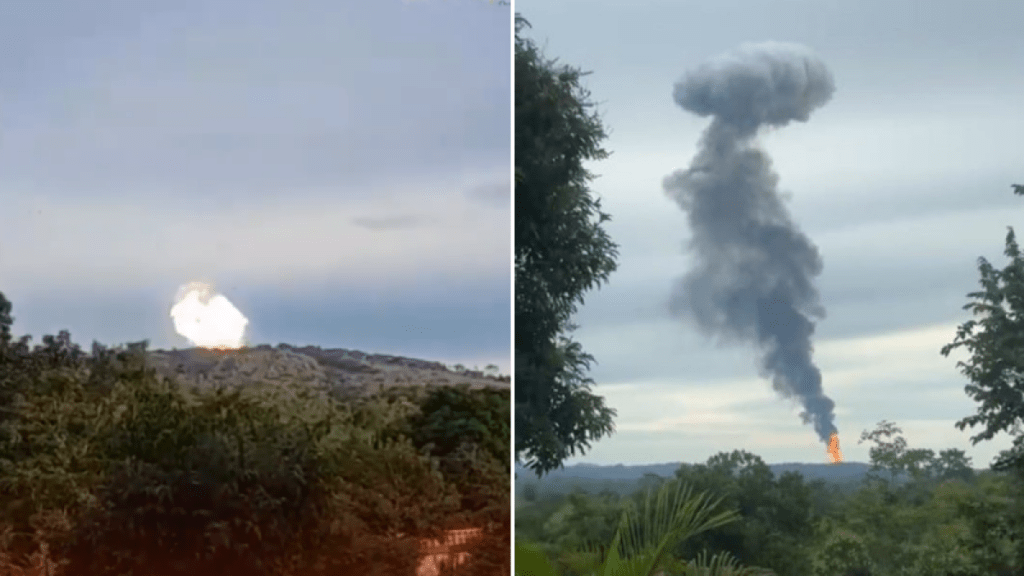 Estas serían las primeras imágenes de la zona donde ocurrió la explosión del volcán de lodo en San José Mulatos, en Turbo
