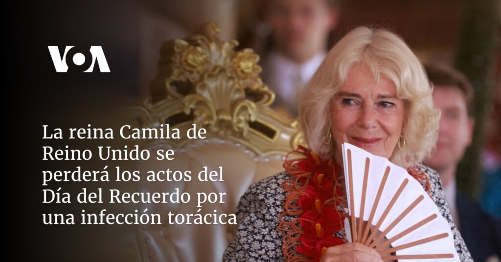 La reina Camila de Reino Unido se perderá los actos del Día del Recuerdo por una infección torácica
