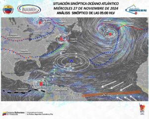 Venezuela con lluvias e inestabilidad atmosférica este 27 de noviembre