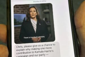 ¡Ping! Harris y Trump saturan los teléfonos con mensajes en los últimos días de la campaña