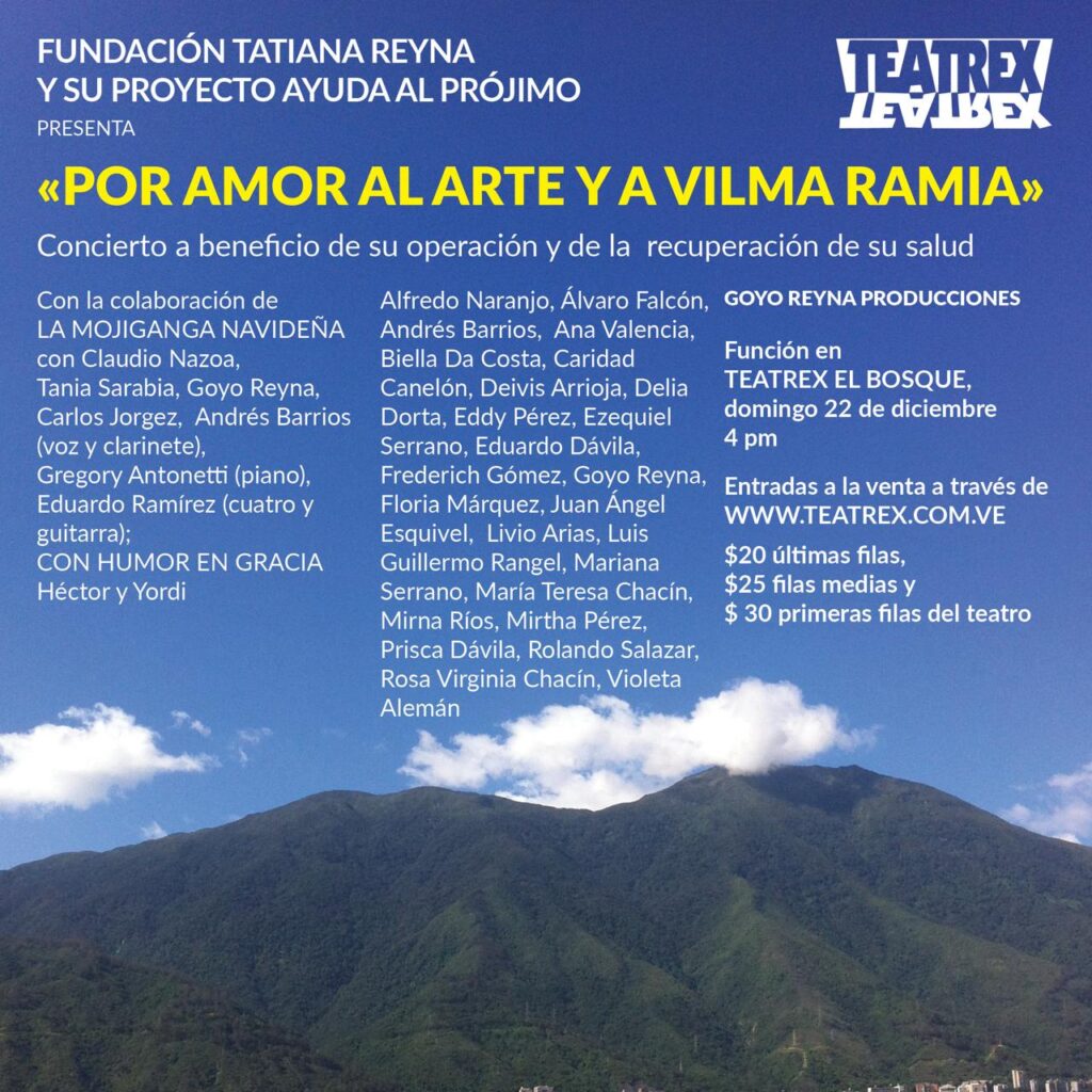 Concierto a beneficio de Vilma Ramia se realizará este 22 de diciembre