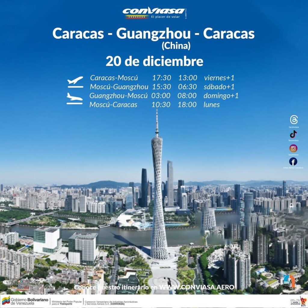 Conviasa conectará a Venezuela con China a partir del #20Dic - AlbertoNews