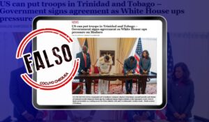 Es falso acuerdo entre EE.UU. y Trinidad y Tobago para intervenir en Venezuela en caso de conflicto