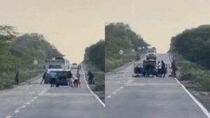 La Guajira: video de atraco a vehículos en la vía Maicao